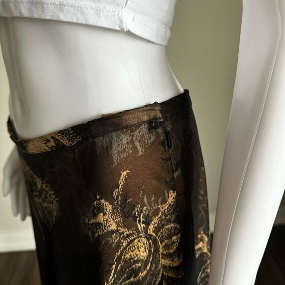 Dana Buchman Black And Gold Silk Sheer Layered Maxi Skirt - Picture 6 of 10